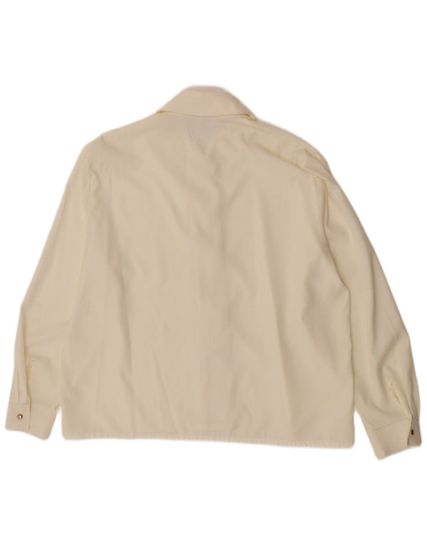 Vintage Womens Shirt Blouse UK 14 Medium  Off White Viscose