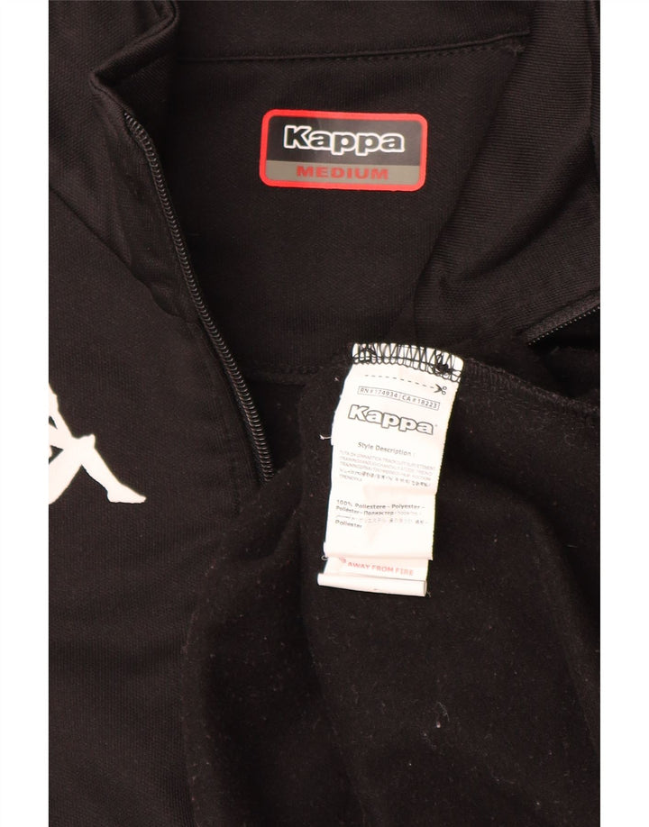 Kappa Mens Graphic Pullover Tracksuit Top Jacket Medium Black Polyester