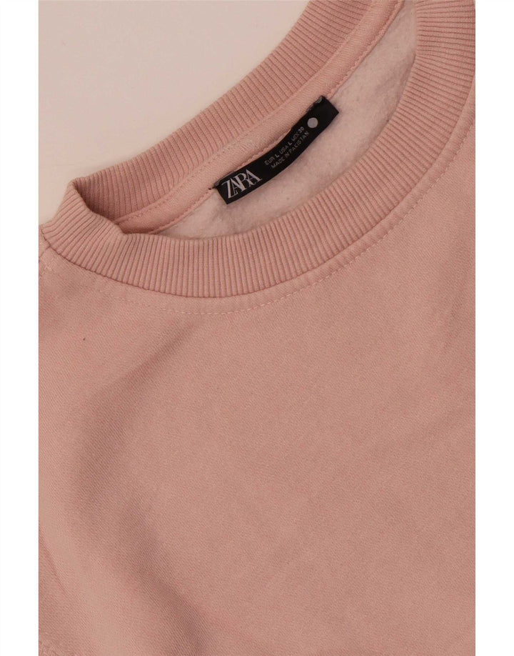Zara Womens Sweatshirt Jumper UK 16 Large Pink