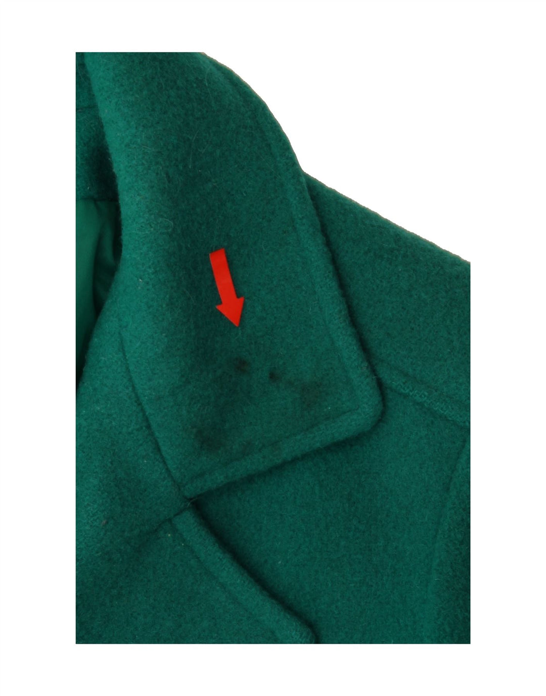 CLOVER Womens Double Breasted Coat UK 12 Medium Green Wool Vintage Clover and Second-Hand Clover from Messina Hembry 
