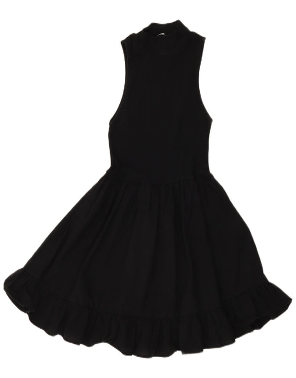 Zara Womens Sleeveless Jumper Dress UK 12 Medium Black Cotton