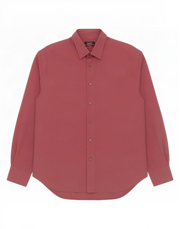 Zara Mens Tailored Fit Shirt EU 44 XL Burgundy Cotton