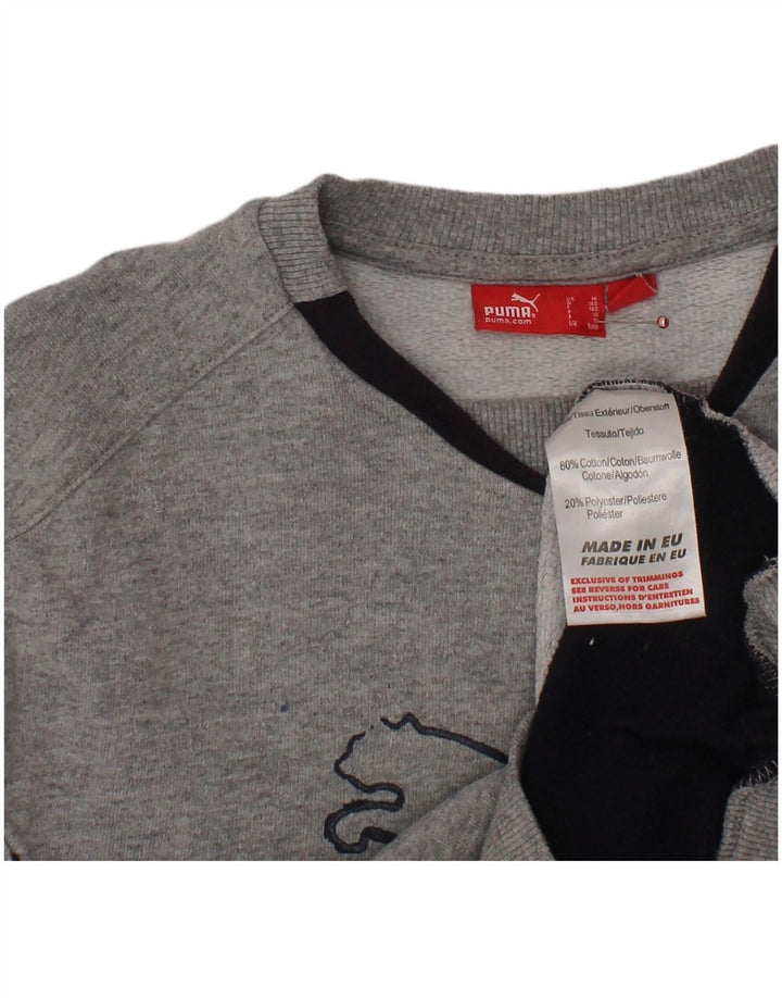 NIKE Boys Graphic Sweatshirt Jumper 9-10 Years Grey Colourblock Cotton