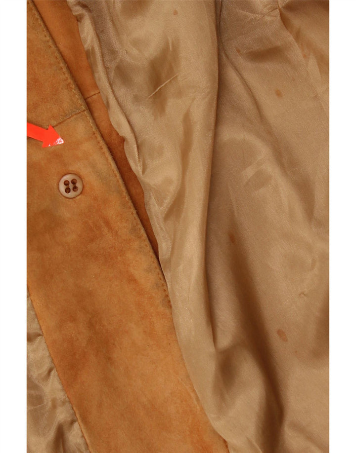 Vintage Womens Suede Jacket IT 46 Large Brown Leather