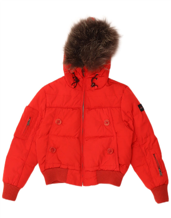 Canadiens Girls Hooded Padded Jacket 7-8 Years Red