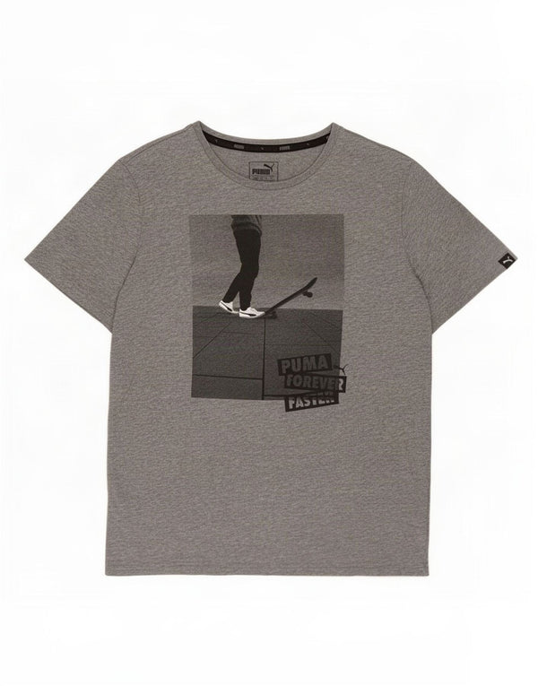 Puma Boys Graphic T-Shirt Top 13-14 Years XL Grey