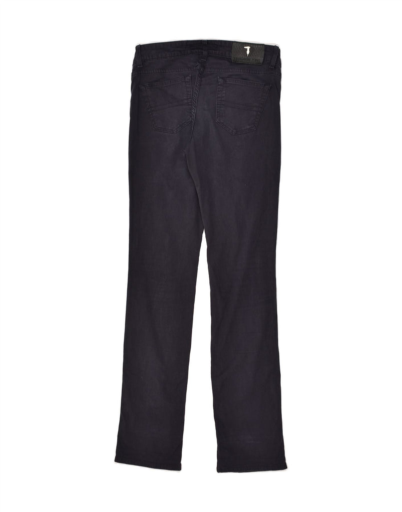 TRUSSARDI Womens Skinny Casual Trousers W27 L31 Navy Blue Cotton Vintage Trussardi and Second-Hand Trussardi from Messina Hembry 