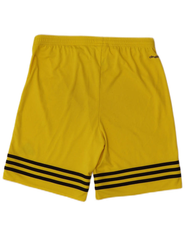 Adidas Boys Climalite Sport Shorts 13-14 Years XL Yellow Polyester