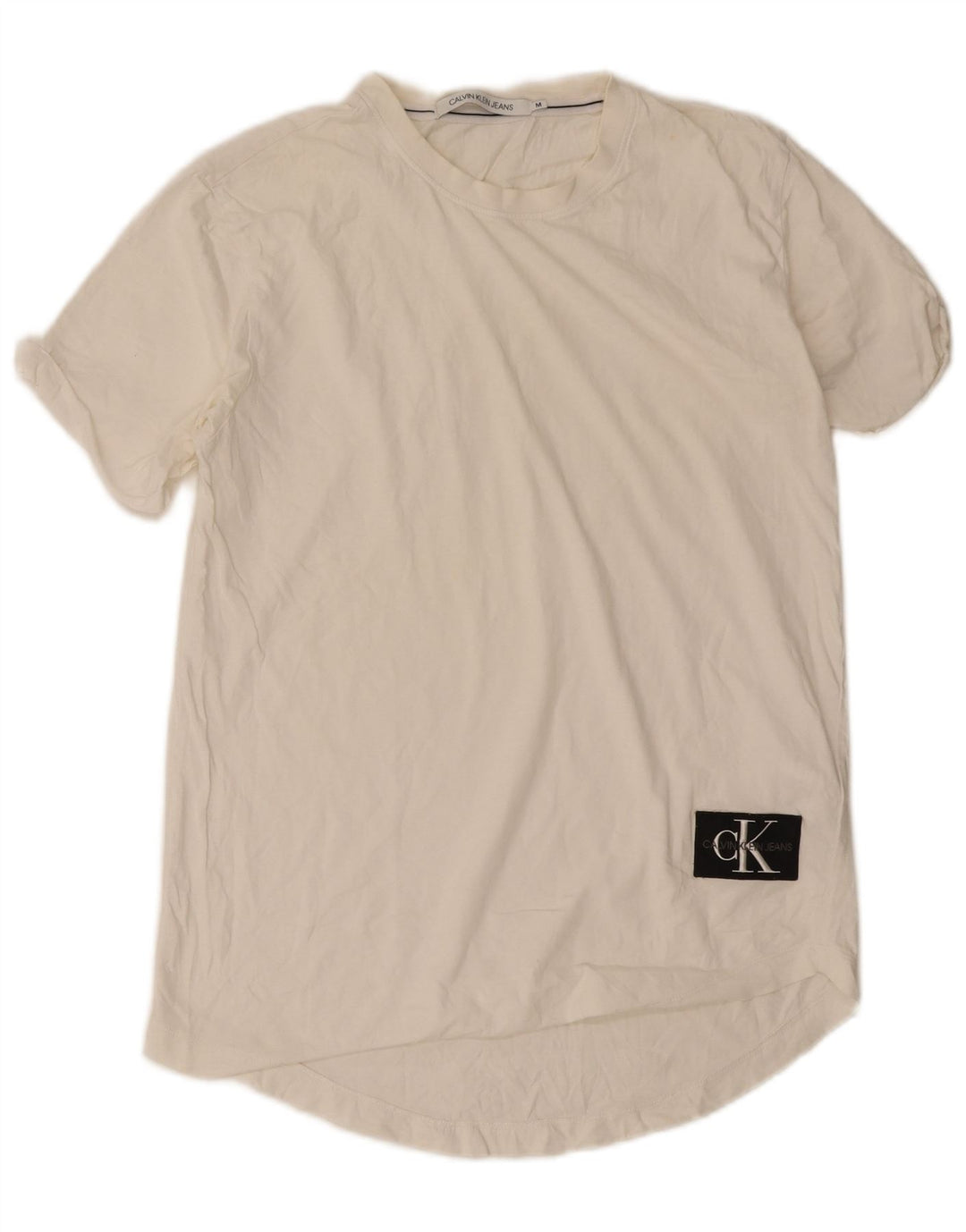 Calvin Klein Mens T-Shirt Top Medium White Cotton