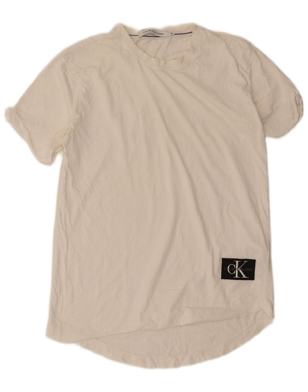 Calvin Klein Mens T-Shirt Top Medium White Cotton