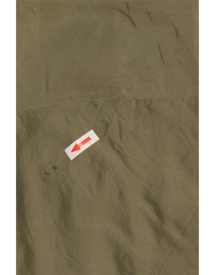 Vintage Womens Sleeveless Shirt Blouse UK 14 Medium Khaki Silk