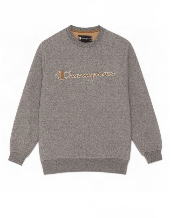 Champion Mens Graphic Sweatshirt Jumper Small Grey Flecked Cotton