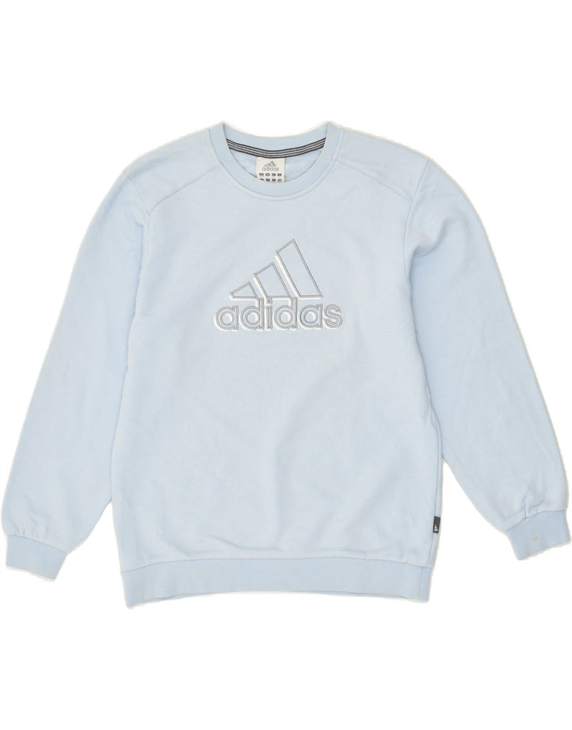 ADIDAS Boys Graphic Sweatshirt Jumper 11-12 Years Blue Cotton | Vintage Adidas | Thrift | Second-Hand Adidas | Used Clothing | Messina Hembry 