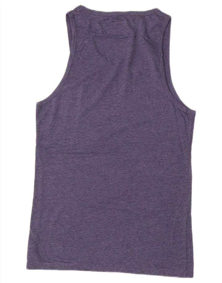 CALVIN KLEIN Mens Graphic Vest Top Small Navy Blue Cotton