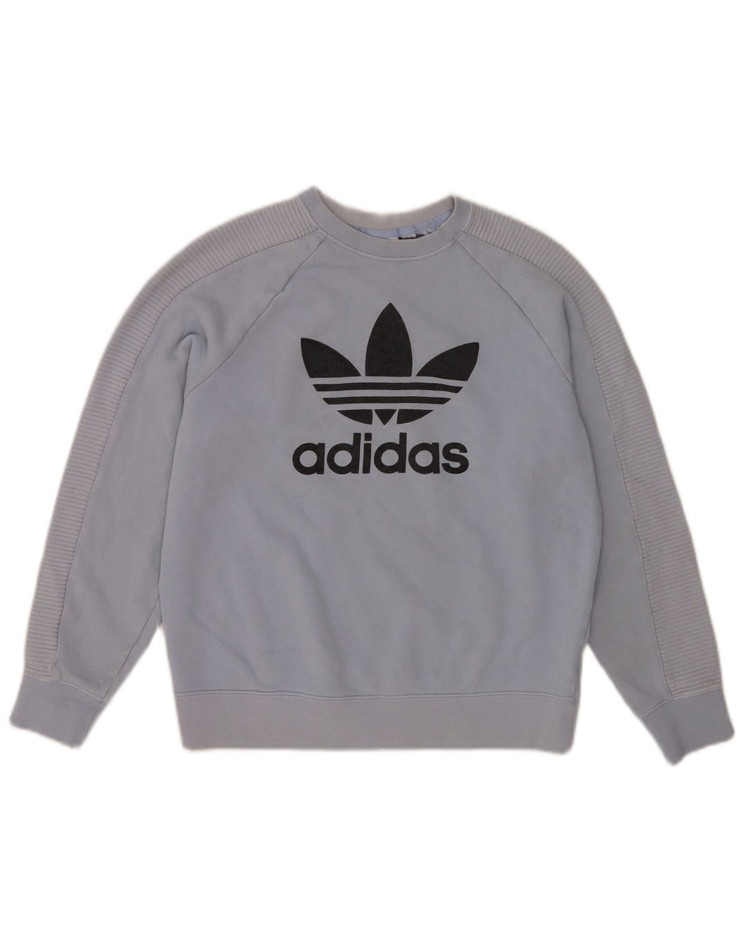 Adidas Womens Graphic Sweatshirt Jumper UK 10 Small Blue Cotton