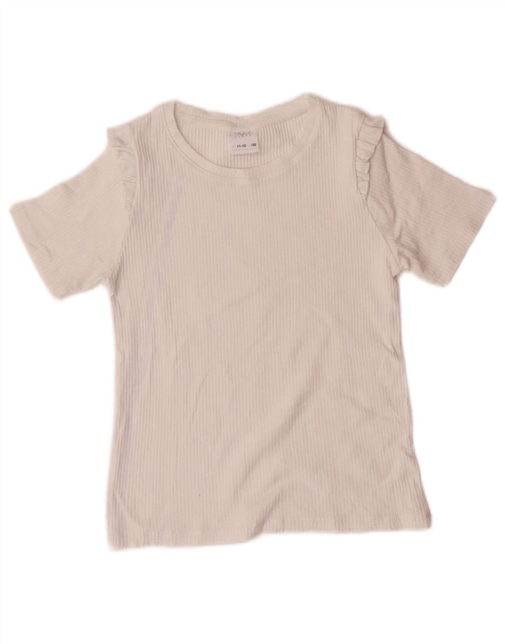 Zara Girls T-Shirt Top 11-12 Years White