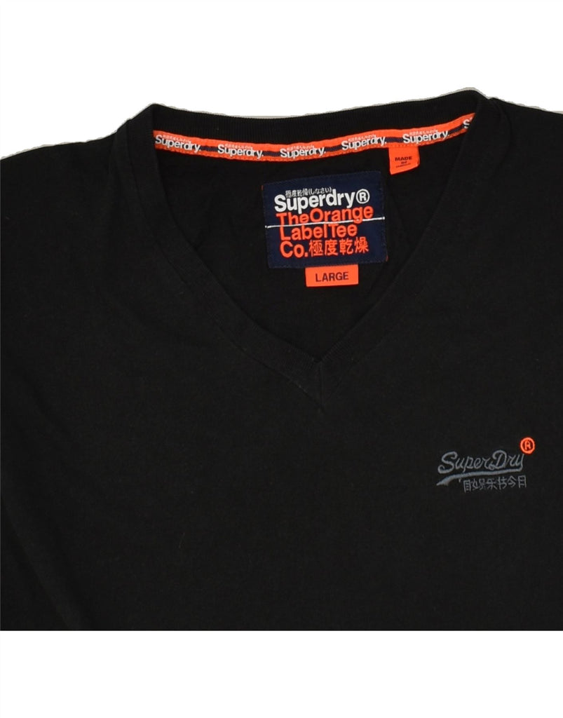 SUPERDRY Mens T-Shirt Top Large Black Cotton | Vintage Superdry | Thrift | Second-Hand Superdry | Used Clothing | Messina Hembry 