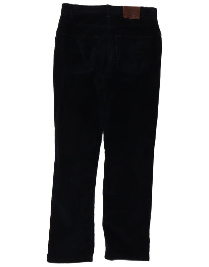 MARKS & SPENCER Mens Straight Corduroy Trousers W32 L31 Navy Blue Cotton