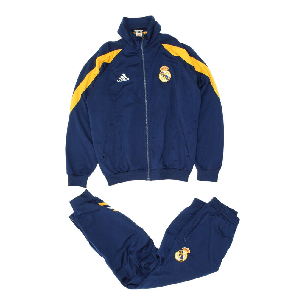 Real Madrid Adidas Mens Navy Tracksuit Top & Bottoms | Vintage 90s Football VTG | Vintage Messina Hembry | Thrift | Second-Hand Messina Hembry | Used Clothing | Messina Hembry 