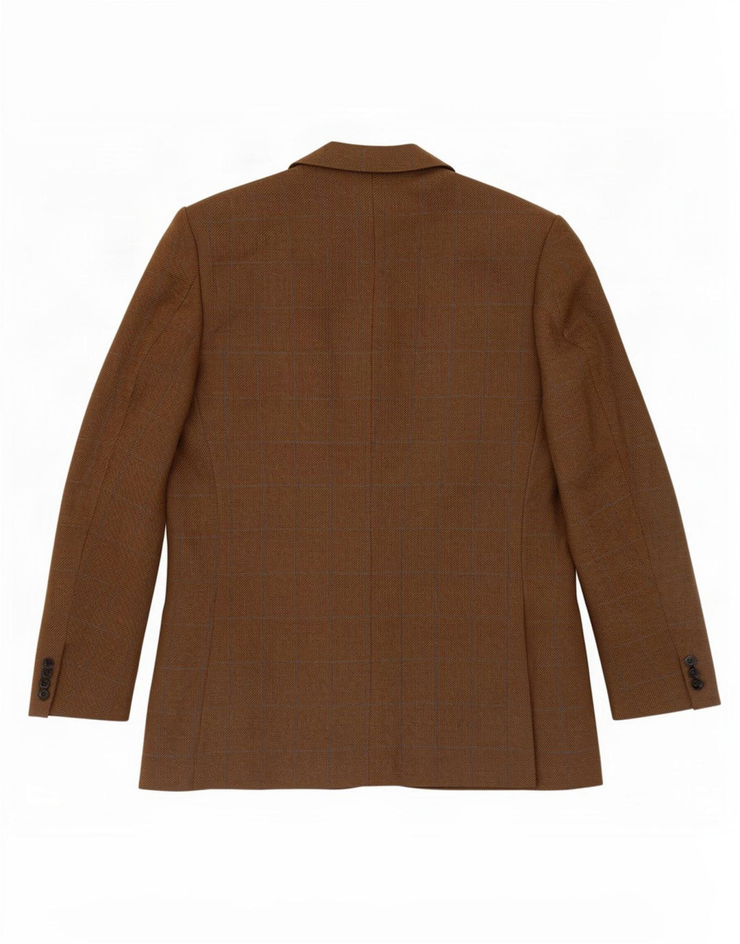 City Time Mens 3 Button Blazer Jacket IT 52 XL Brown Plaid New Wool
