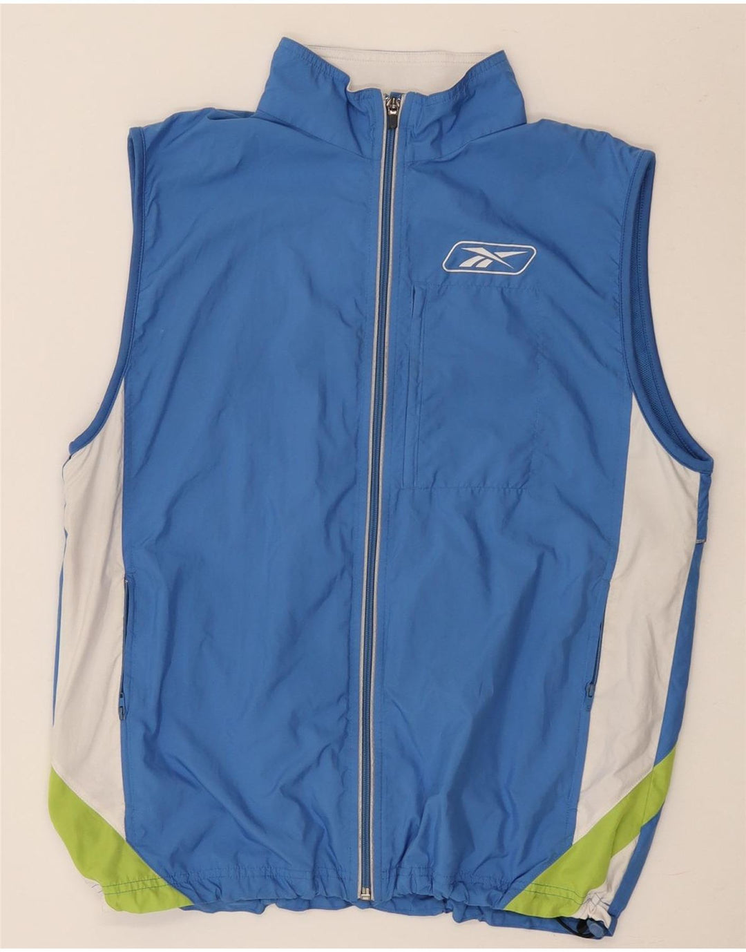 Reebok Mens Gilet UK 38 Medium Blue Colourblock Polyester