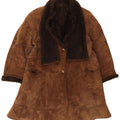 Vintage Womens Loose Fit Shearling Coat IT 44 Medium Brown Shearling Winter