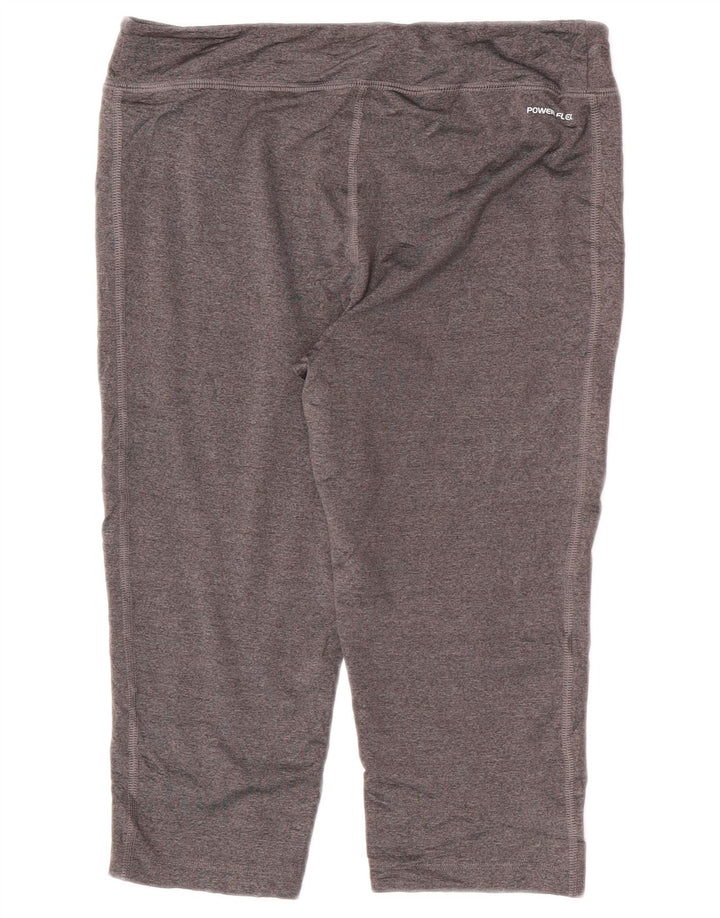 Champion Womens Capri Leggings UK 12 Medium Grey Polyester