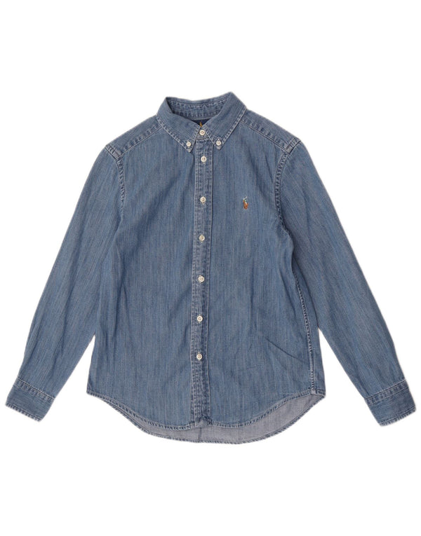 Ralph Lauren Boys Denim Shirt 10-11 Years Medium Blue Cotton