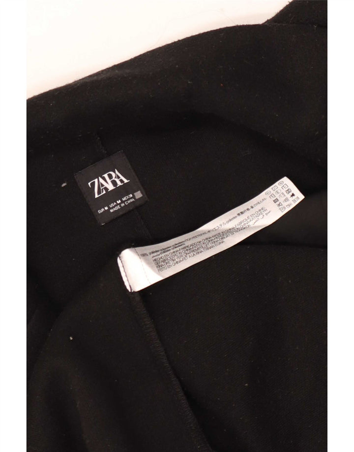 Zara Womens Overcoat UK 12 Medium Black Polyester