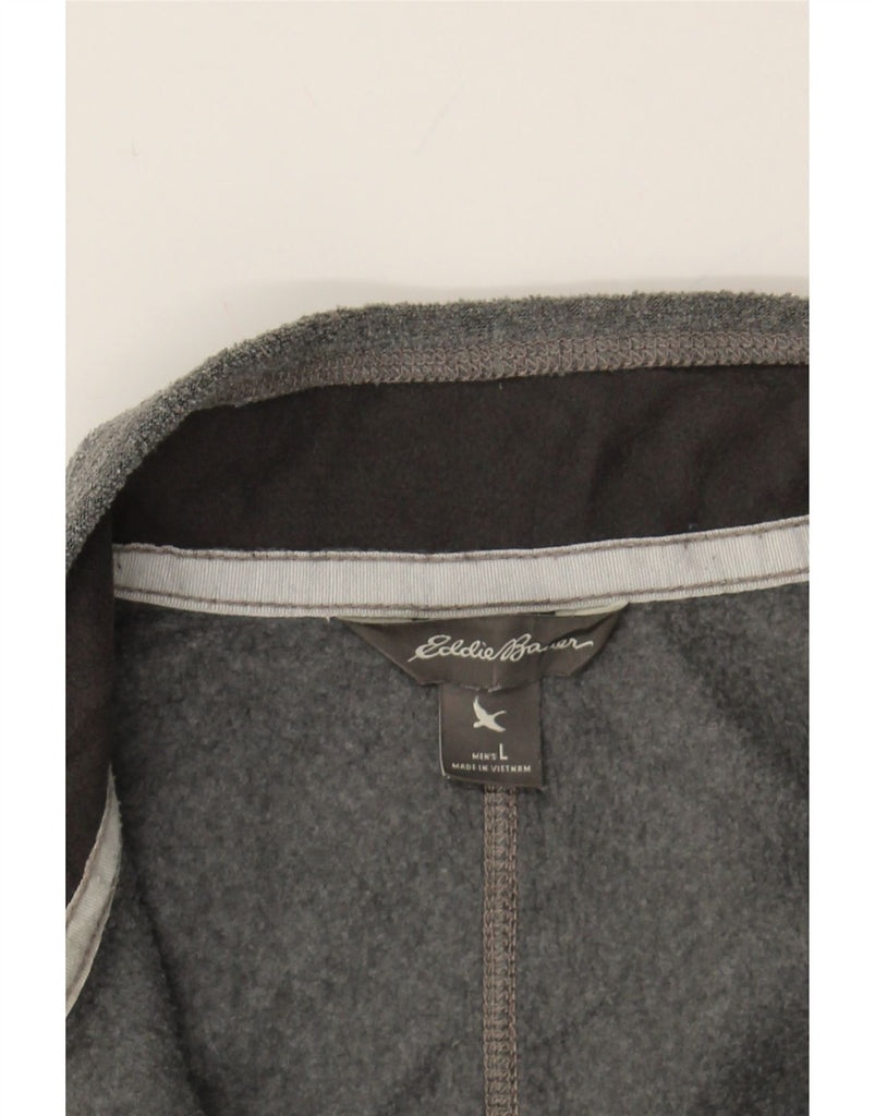 EDDIE BAUER Mens Zip Neck Fleece Jumper Large Grey Polyester Vintage Eddie Bauer and Second-Hand Eddie Bauer from Messina Hembry 