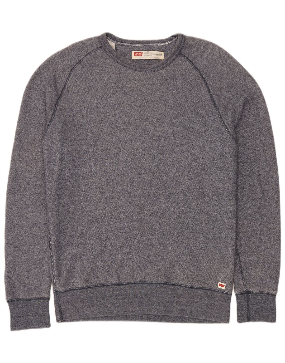 Levi's Mens Standard Fit Sweatshirt Jumper Small Navy Blue Flecked Cotton