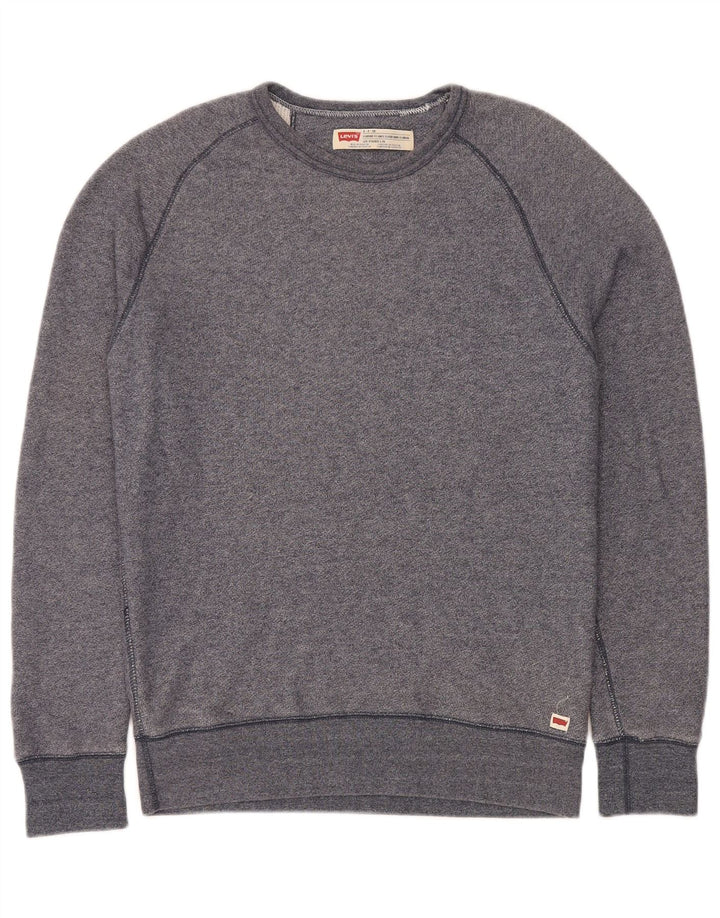 Levi's Mens Standard Fit Sweatshirt Jumper Small Navy Blue Flecked Cotton