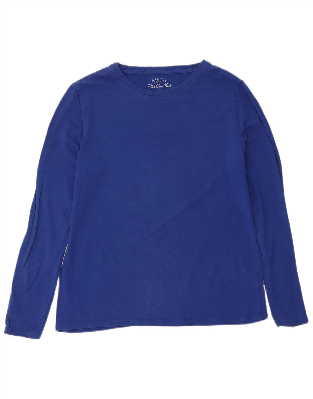 M&Co Womens Top Long Sleeve UK 14 Medium Blue Modal