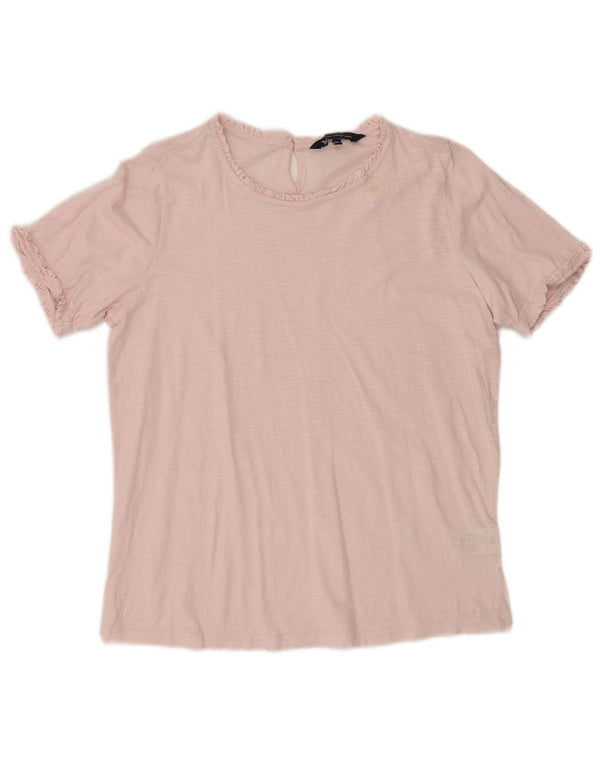CREW CLOTHING Womens Blouse Top UK 10 Small Pink Cotton