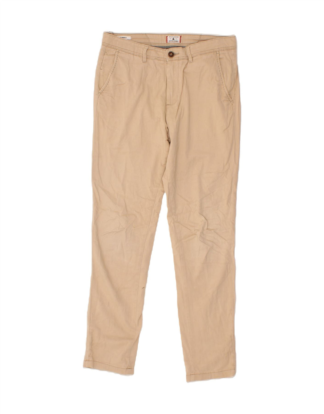 JACK & JONES Mens Slim Chino Trousers W30 L32 Beige Cotton Vintage Jack & Jones and Second-Hand Jack & Jones from Messina Hembry 