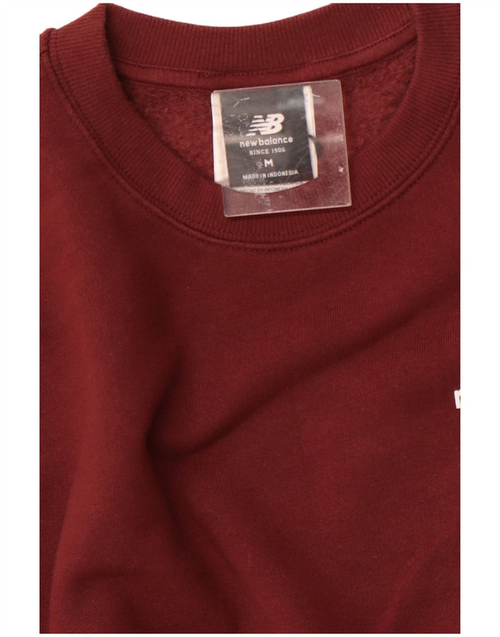 NEW BALANCE Mens Sweatshirt Jumper Medium Burgundy Cotton