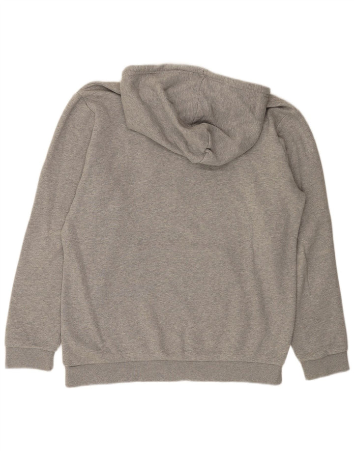 ADIDAS Mens Hoodie Jumper Large Grey Cotton