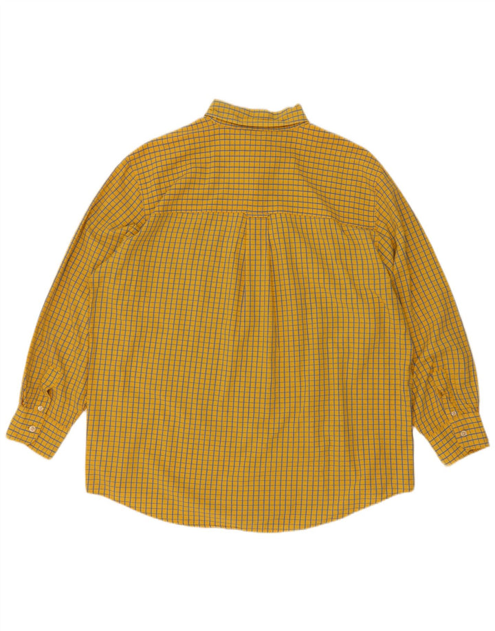 Chaps Mens Shirt Large Yellow Gingham Cotton