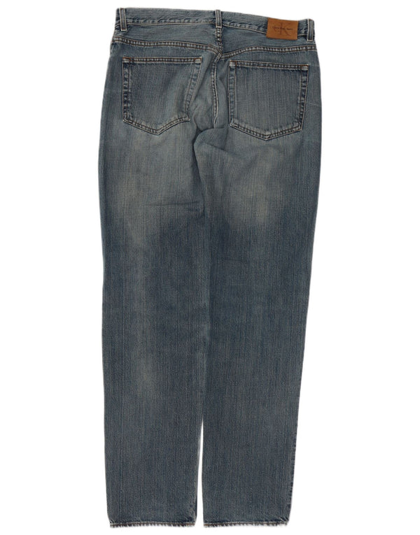 Calvin Klein Womens Slim Jeans W36 L34 Blue Cotton