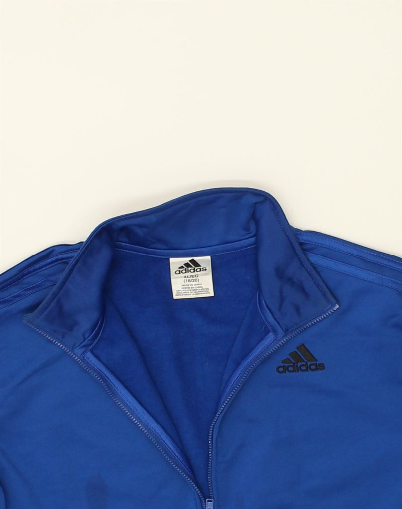 ADIDAS Boys Tracksuit Top Jacket 15-16 Years XL Blue Colourblock Polyester | Vintage Adidas | Thrift | Second-Hand Adidas | Used Clothing | Messina Hembry 