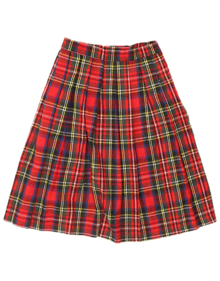 C & A Womens Wrap Skirt W24 XS Red Plaid Acrylic