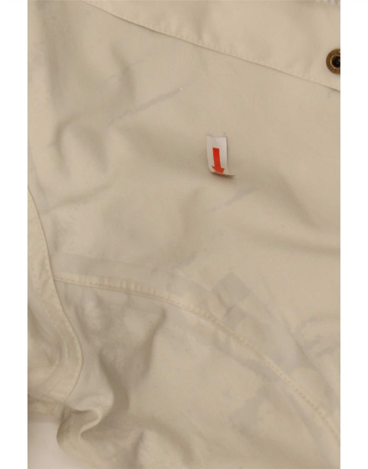Helly Hansen Womens Hooded Rain Jacket UK 16 Large Off White Polyester