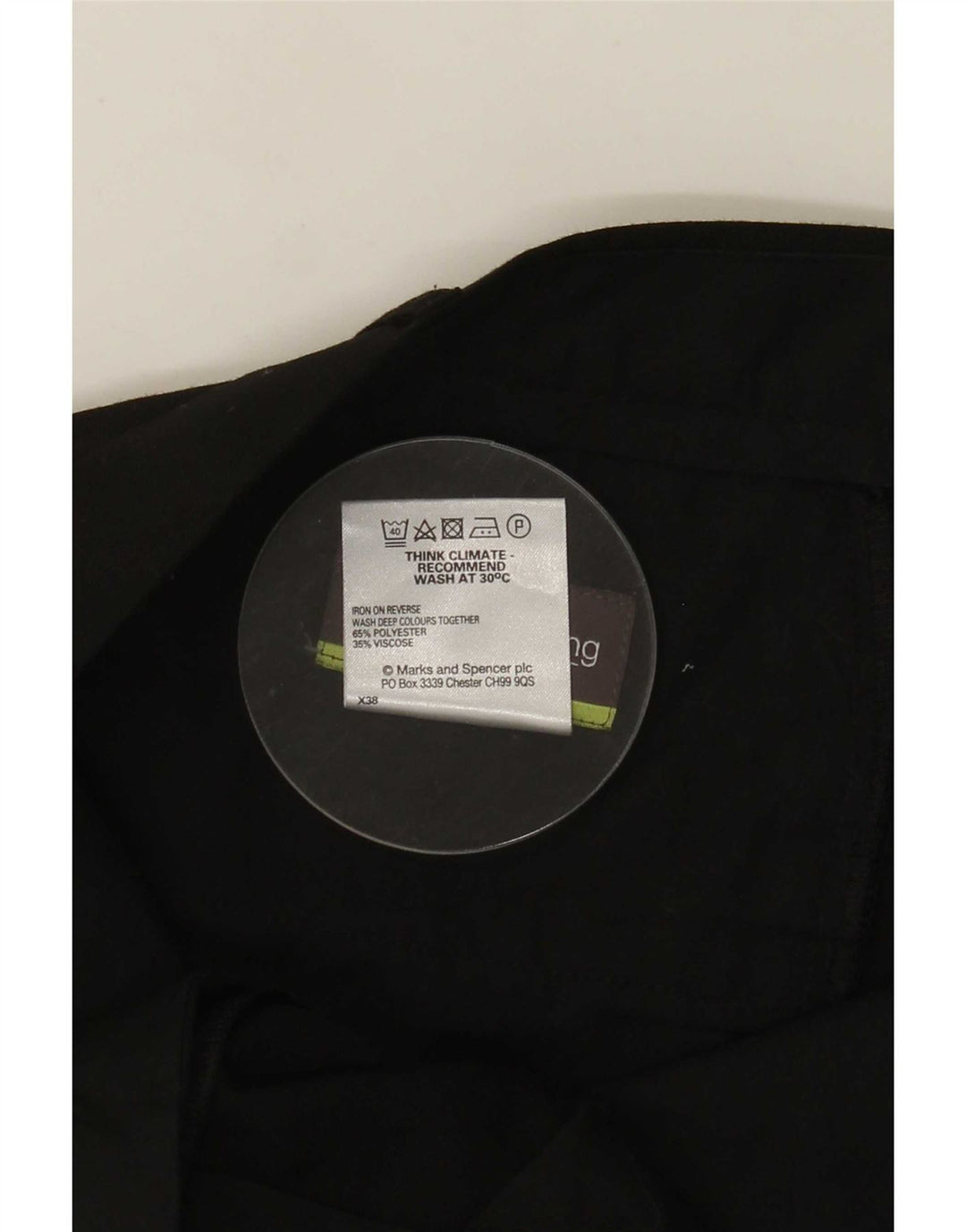 Marks & Spencer Mens Straight Suit Trousers W36 L31 Black Polyester