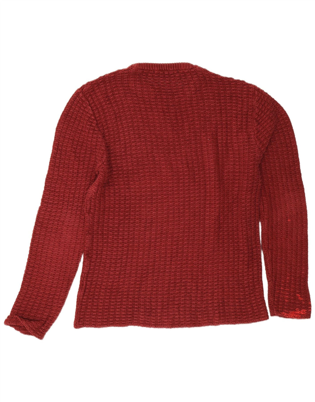 Zara Mens Crew Neck Jumper Sweater XL Burgundy