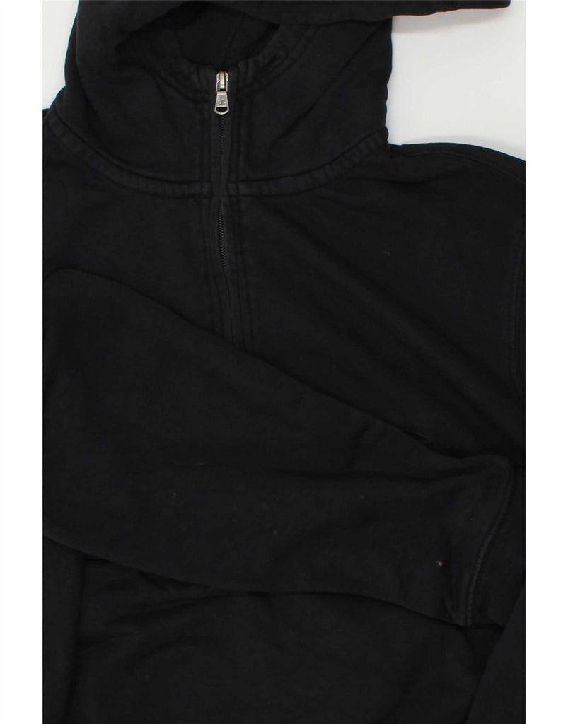 CHAMPION Mens Graphic Zip Neck Hoodie Jumper Medium Black Cotton Vintage Champion and Second-Hand Champion from Messina Hembry 