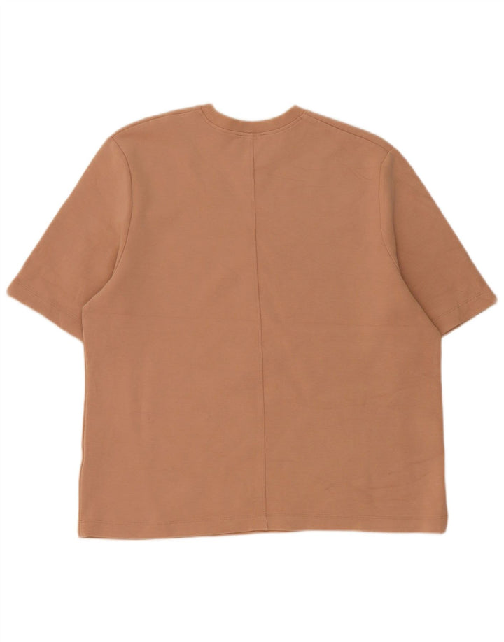 Zara Mens T-Shirt Top Medium Beige Cotton