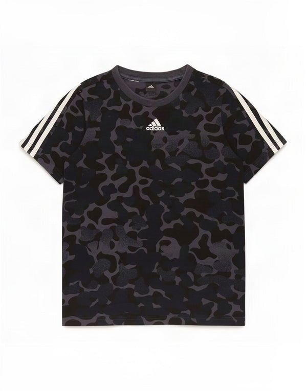 Adidas Boys T-Shirt Top 11-12 Years Black Camouflage Cotton