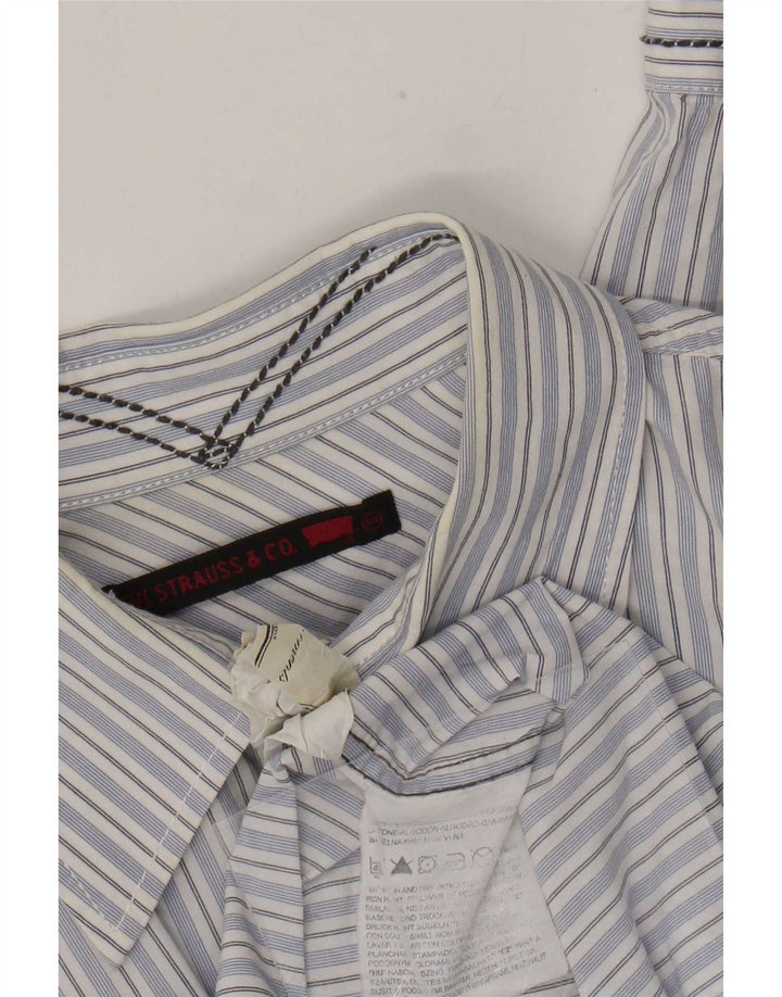 Levi's Mens Shirt Medium Blue Striped Cotton