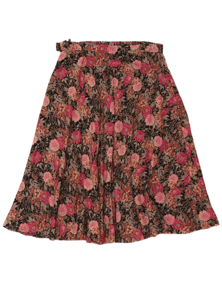 Vintage Womens A-Line Skirt W30 Medium Pink Floral