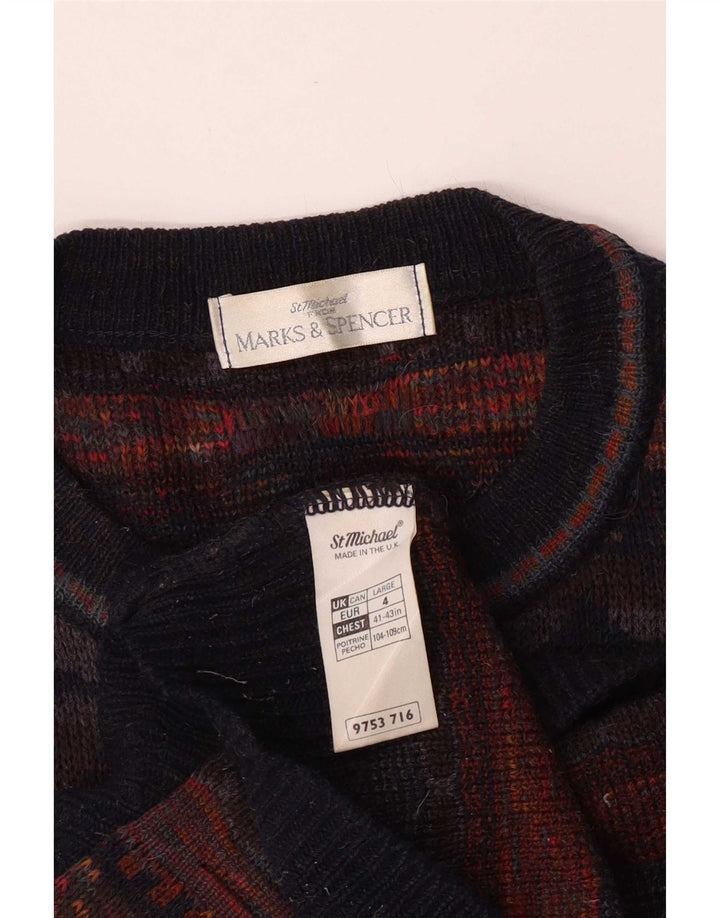 Marks & Spencer Mens Boat Neck Jumper Sweater Large Multicoloured